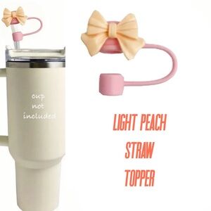 Bow Straw Topper, Fits 10mm Straws, NEW, LIGHT PEACH
